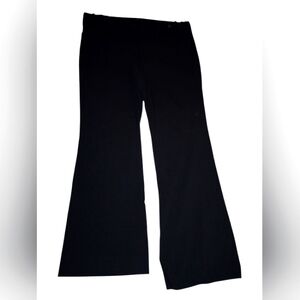 Adrienne Vittadini Black Dress Trousers. Size 12. Wide leg. Metal Logo